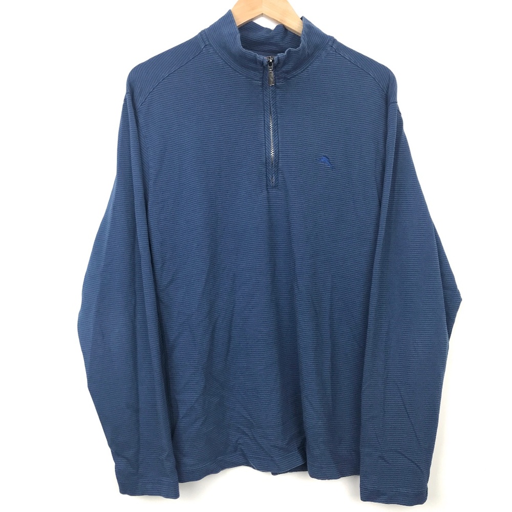 [3 for $15] Tommy Bahama 1/4 Zip Sweater Marlin Blue Striped
